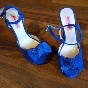 Brand new blue suede shoes.